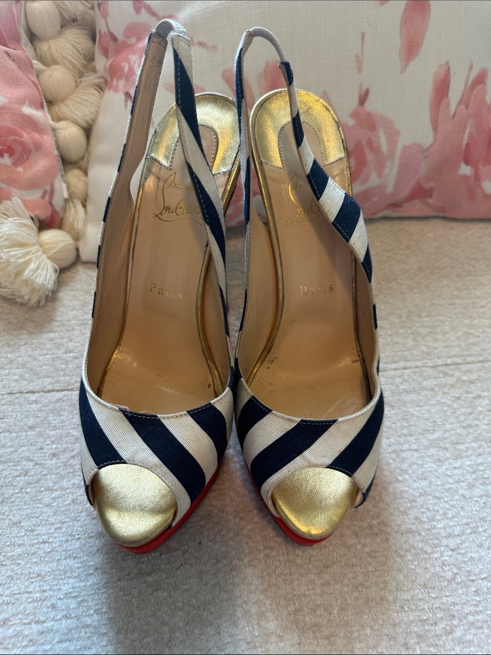 Christian Louboutin peep Toile Rayee - Picture 11 of 11